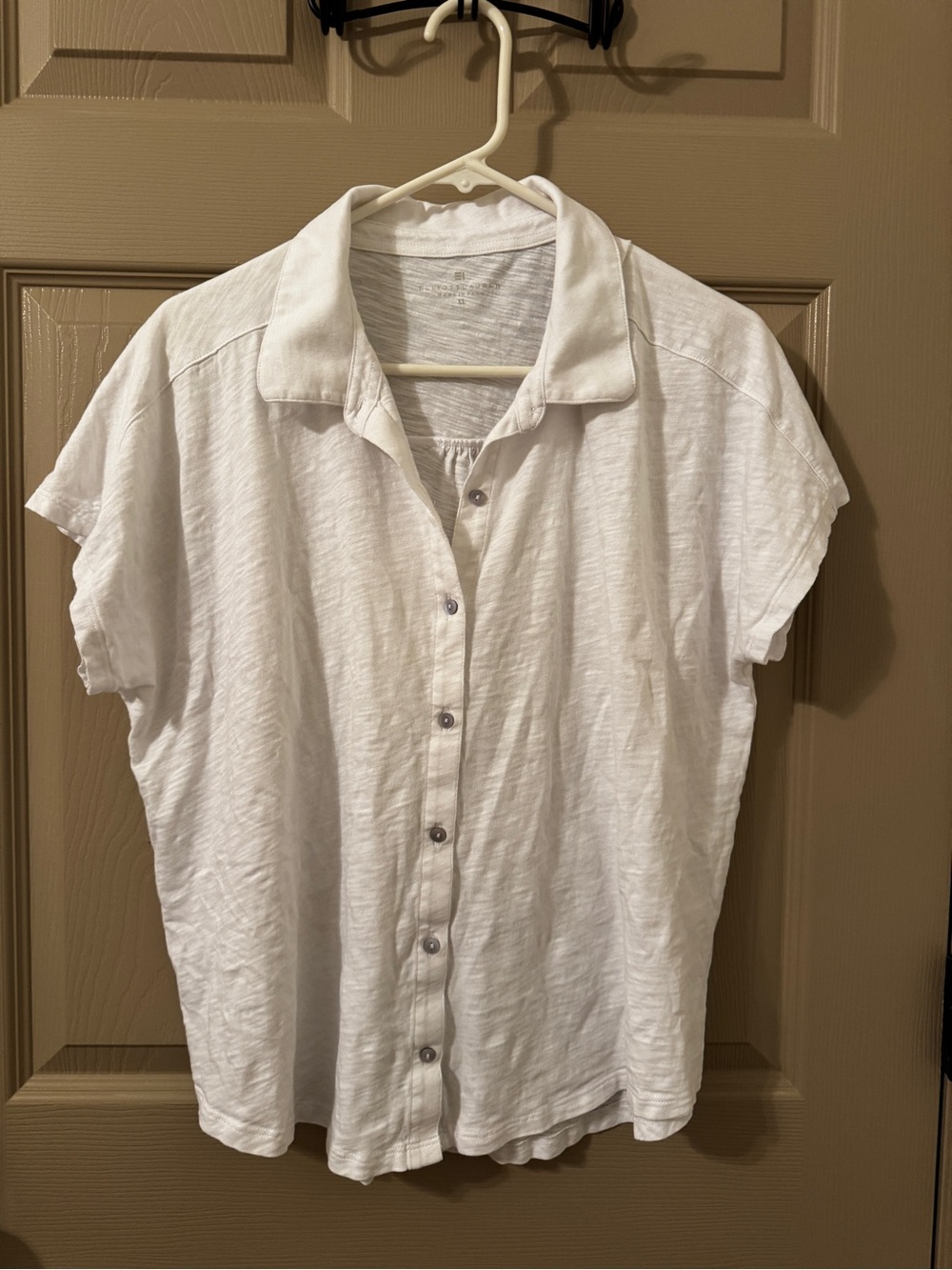 Women's Casual Short-Sleeve Button-Up Shirt - White